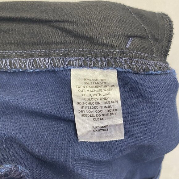 C.A.S.L.O.N Mid-Rise Straight Leg Stretch Chino Pants Women 4 Navy Side Pockets - Picture 10 of 16